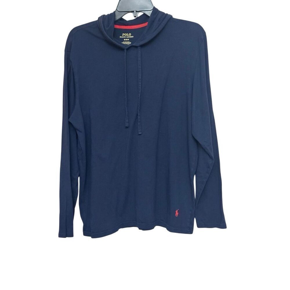 Polo Ralph Lauren Shirt Men Medium  Navy Blue Tee Hoodie Lightweight Size: M